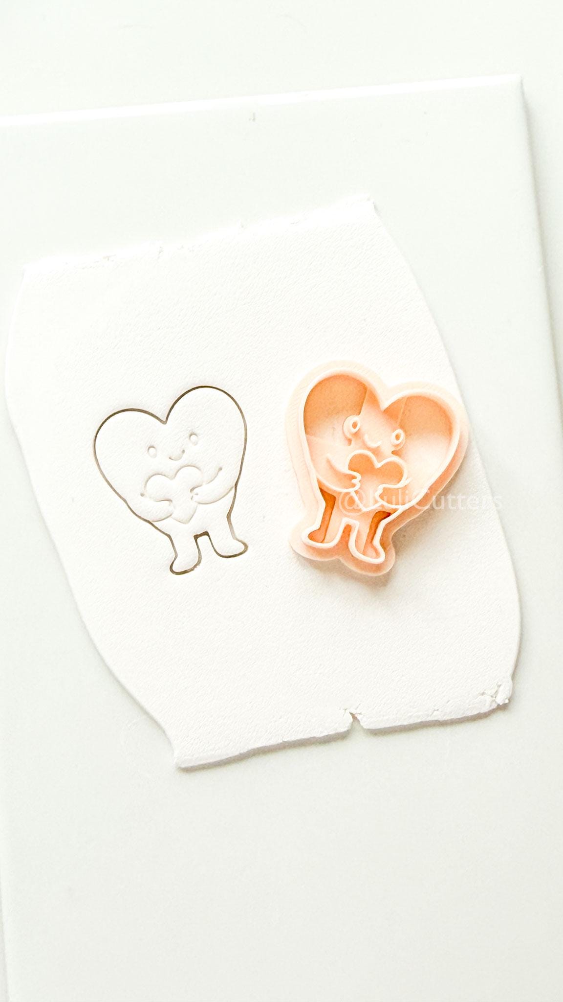 Huggy Heart Character Polymer Clay Cutter