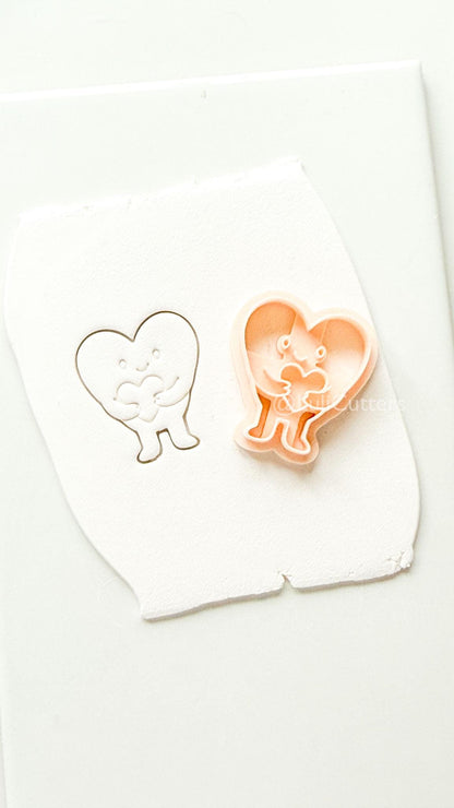 Huggy Heart Character Polymer Clay Cutter