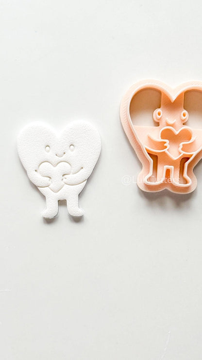 Huggy Heart Character Polymer Clay Cutter