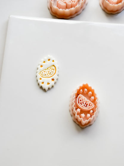 Nixi Citrus Slice Frame Cutter: Oval Shape Lemon for Polymer Clay
