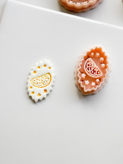 Nixi Citrus Slice Frame Cutter: Oval Shape Lemon for Polymer Clay