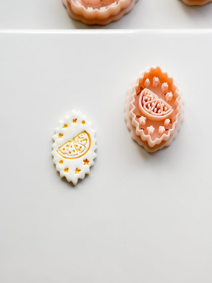 Nixi Citrus Slice Frame Cutter: Oval Shape Lemon for Polymer Clay