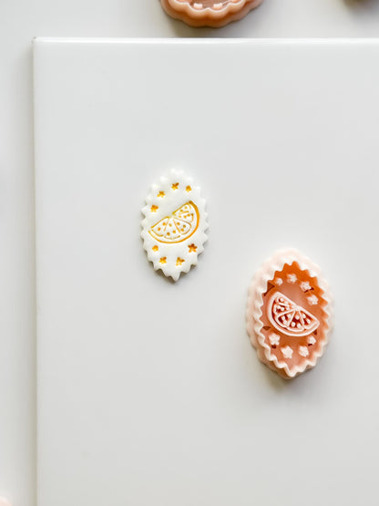 Nixi Citrus Slice Frame Cutter: Oval Shape Lemon for Polymer Clay
