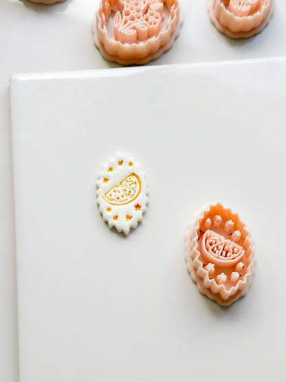 Nixi Citrus Slice Frame Cutter: Oval Shape Lemon for Polymer Clay