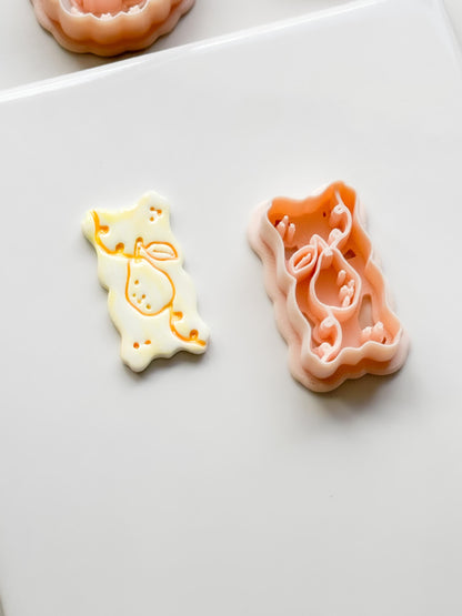 Pua Pear Cutter: Organic Rectangle Polymer Clay Earring Shape