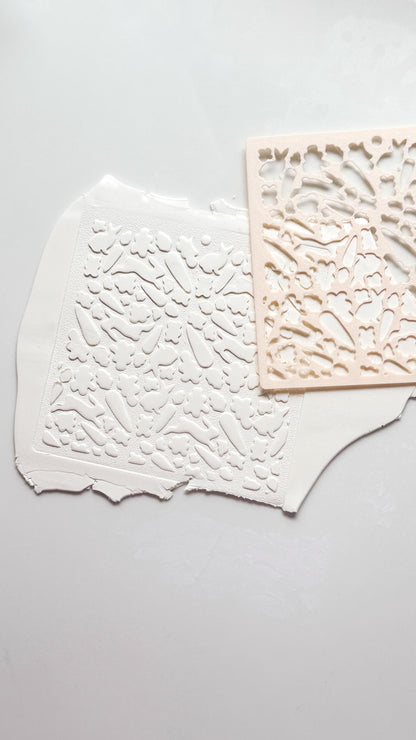 Easter Meadow Stencil: Bunny and Chick Pattern for Polymer Clay