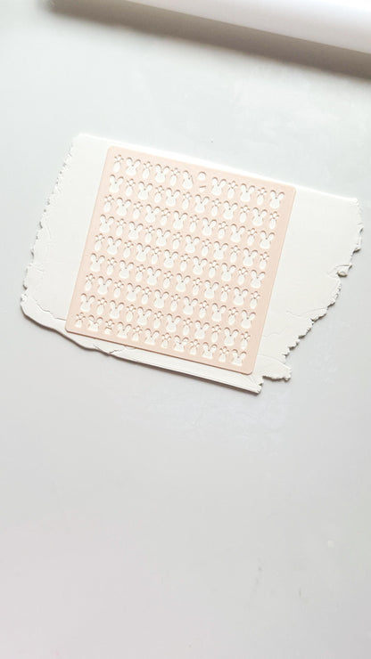 Bunny Face & Carrot Stencil: Easter Pattern Polymer Clay