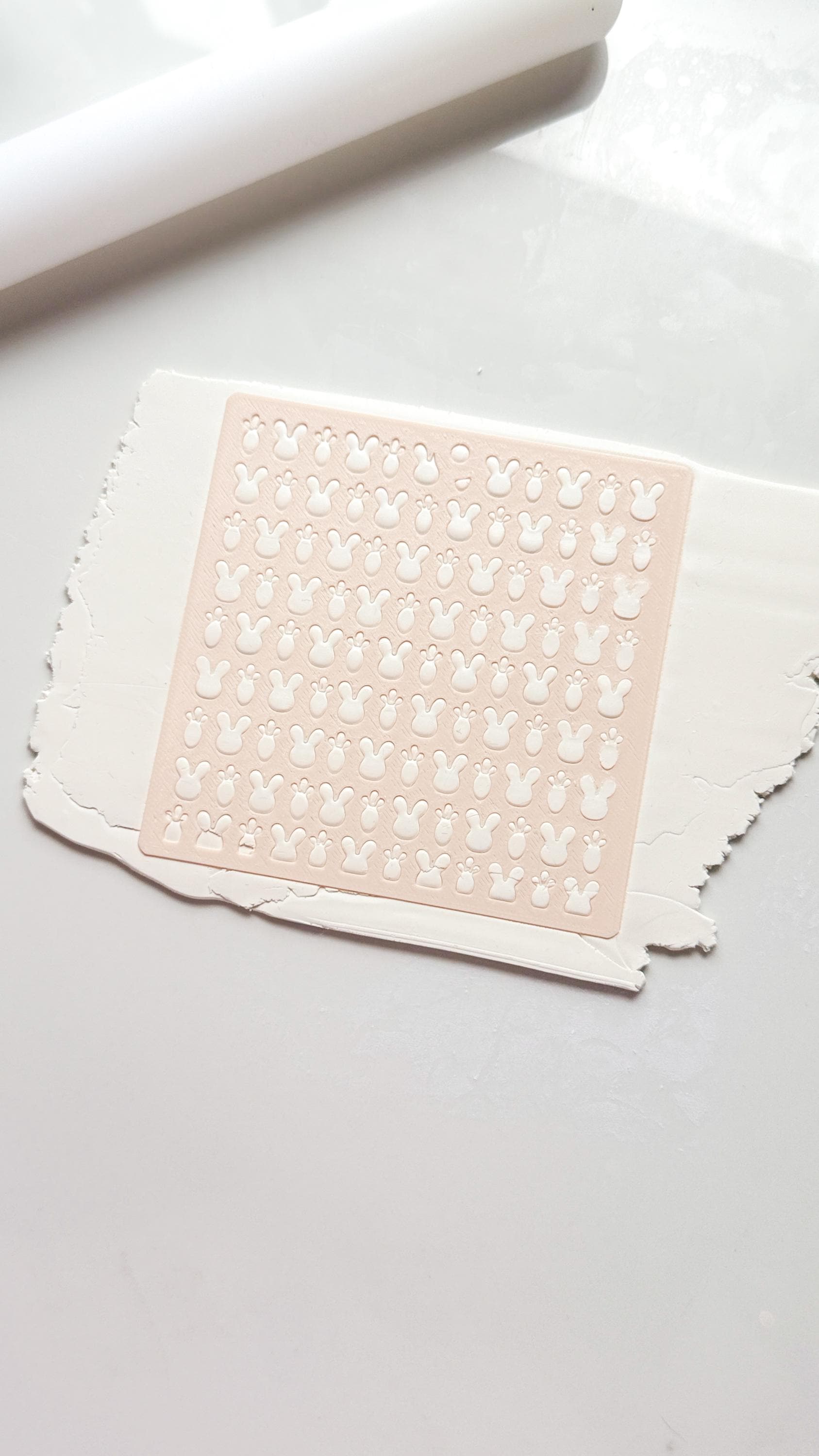 Bunny Face & Carrot Stencil: Easter Pattern Polymer Clay