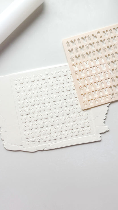 Bunny Face & Carrot Stencil: Easter Pattern Polymer Clay