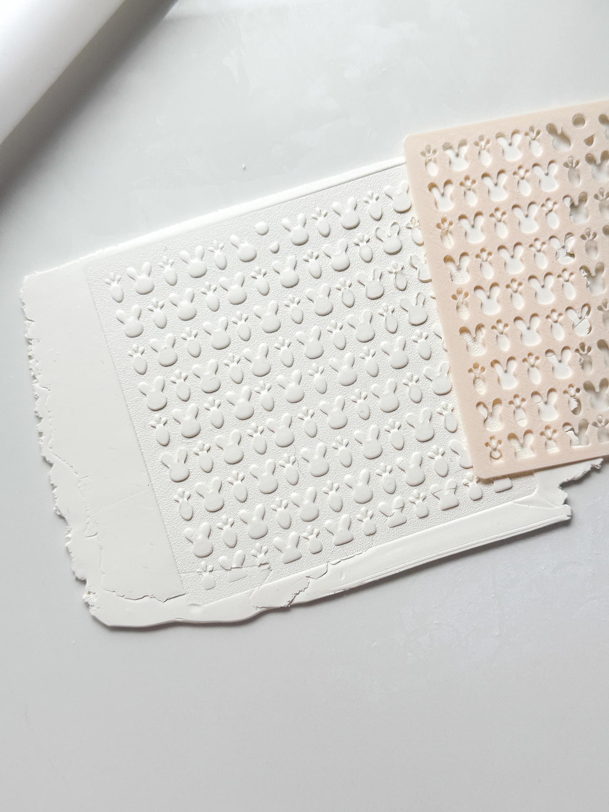 Bunny Face & Carrot Stencil: Easter Pattern Polymer Clay