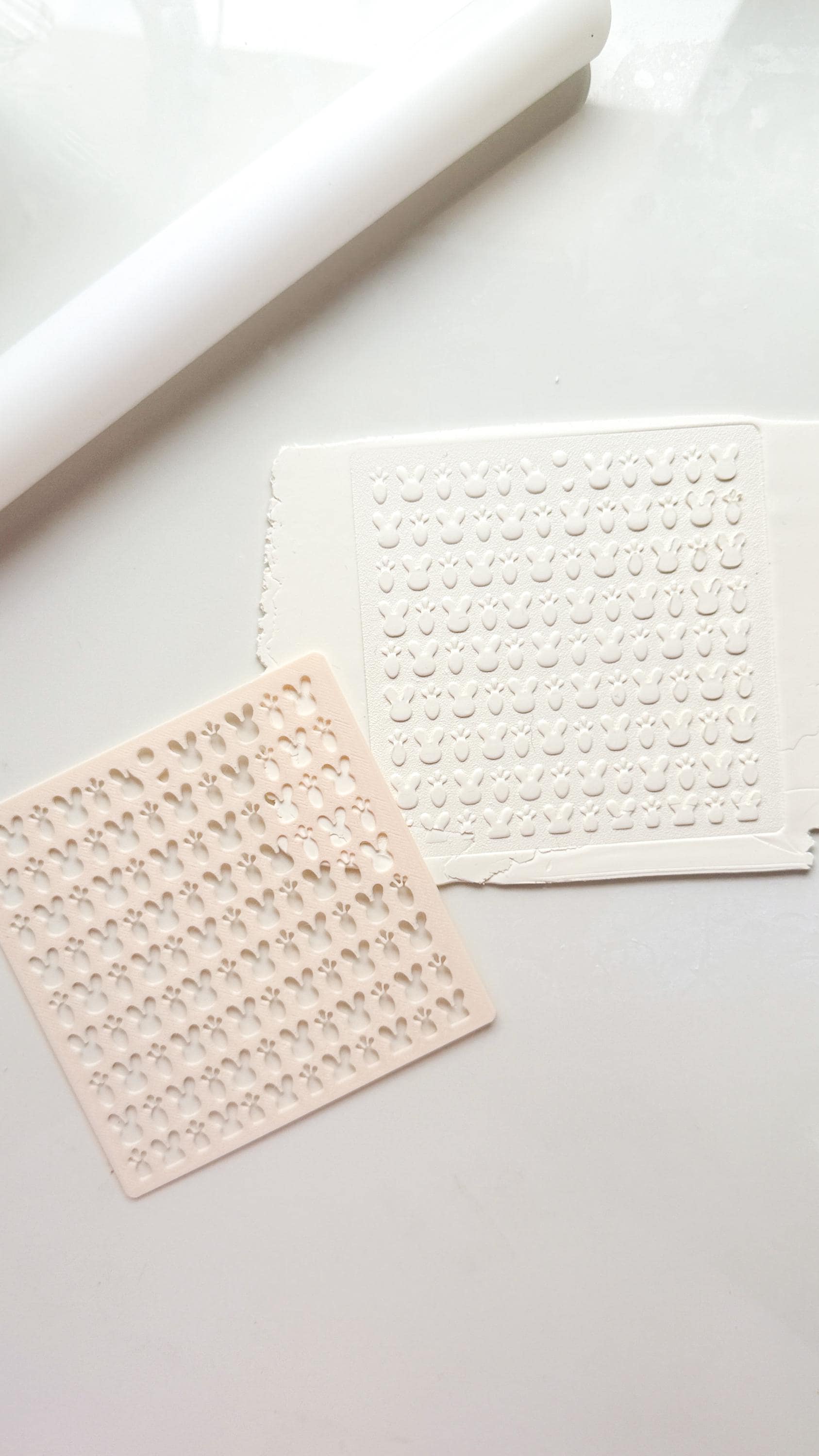 Bunny Face & Carrot Stencil: Easter Pattern Polymer Clay