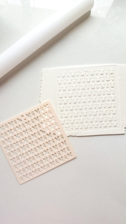 Bunny Face & Carrot Stencil: Easter Pattern Polymer Clay