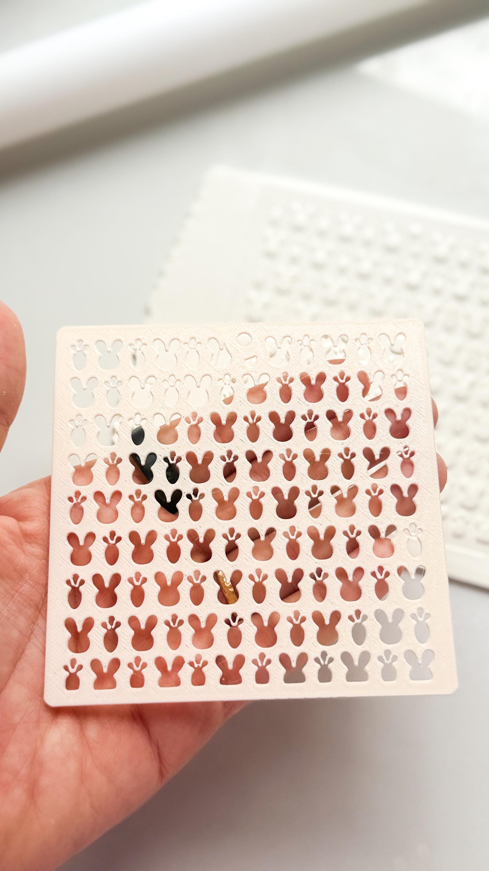 Bunny Face & Carrot Stencil: Easter Pattern Polymer Clay