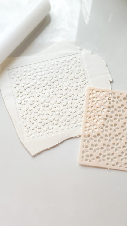 Spring Flower Stencil: Floral Pattern for Polymer Clay