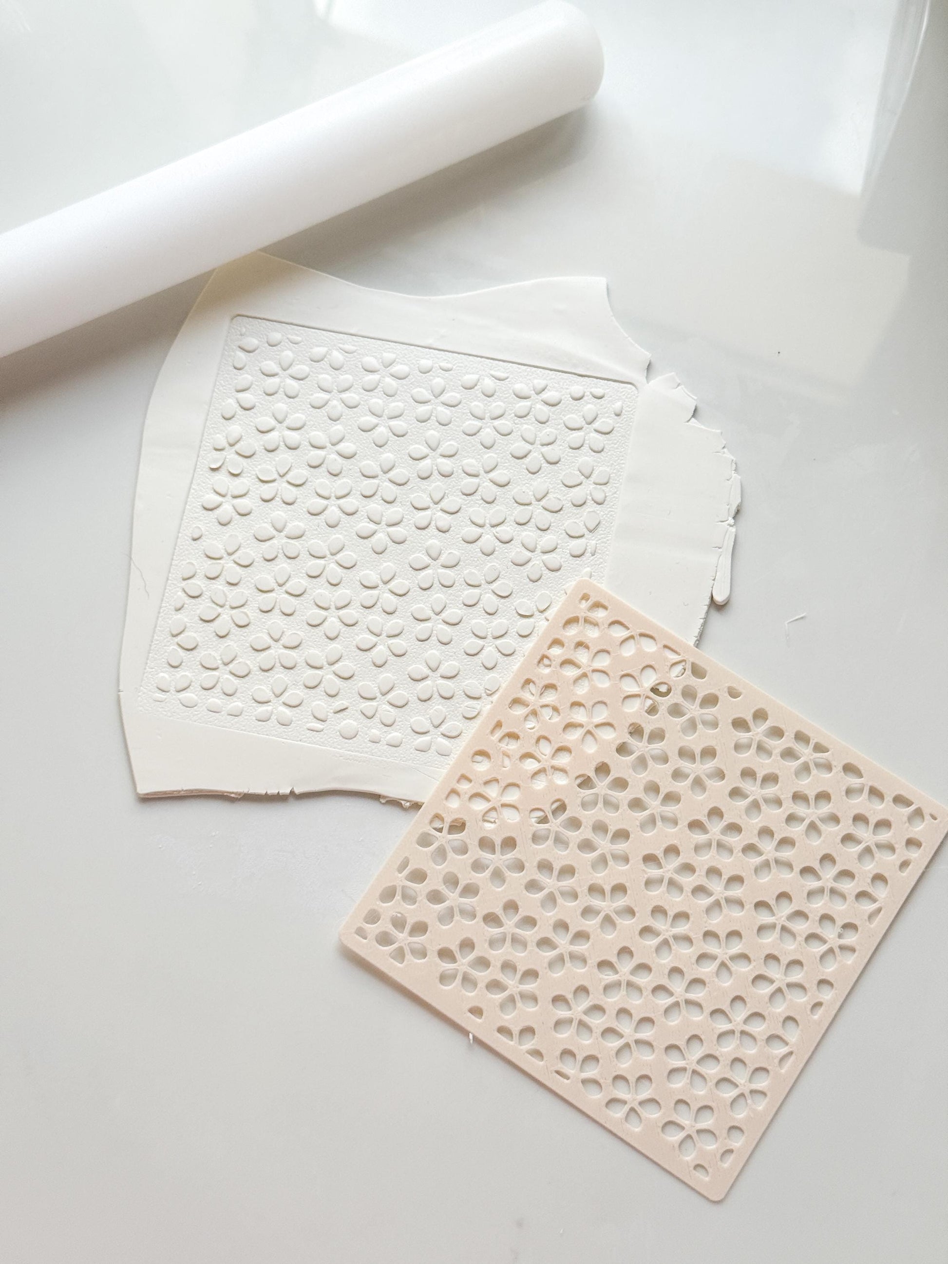 Spring Flower Stencil: Floral Pattern for Polymer Clay