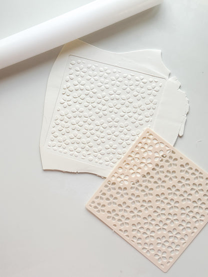Spring Flower Stencil: Floral Pattern for Polymer Clay