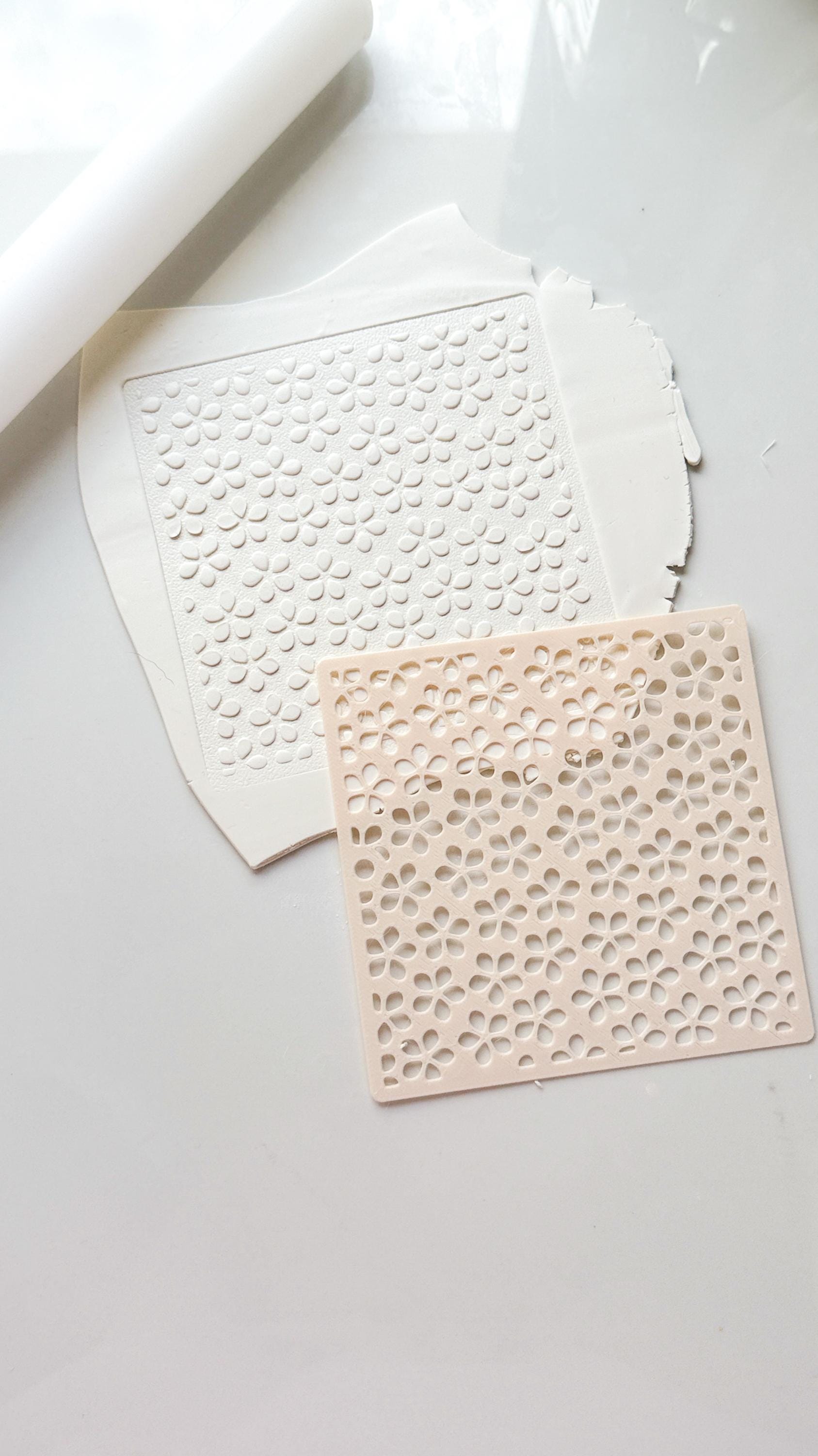 Spring Flower Stencil: Floral Pattern for Polymer Clay