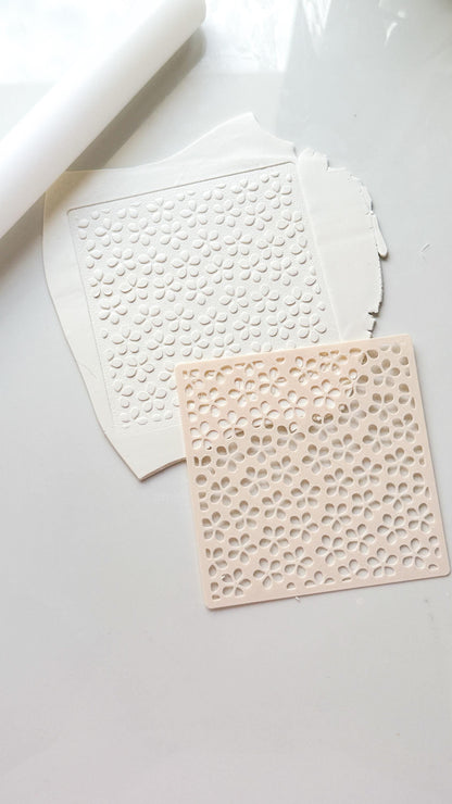 Spring Flower Stencil: Floral Pattern for Polymer Clay