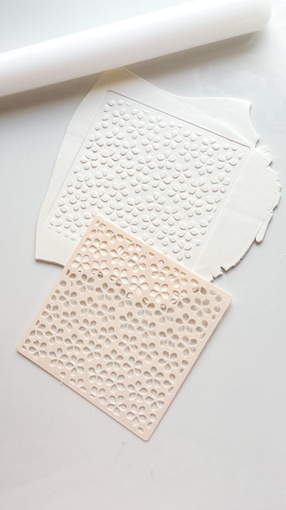Spring Flower Stencil: Floral Pattern for Polymer Clay