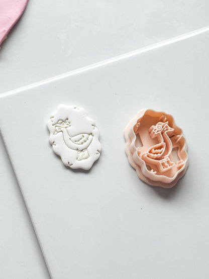 Elio Goose Frame Cutter: Farm Bird with Boots for Polymer Clay