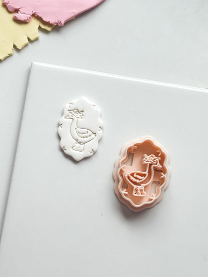 Elio Goose Frame Cutter: Farm Bird with Boots for Polymer Clay