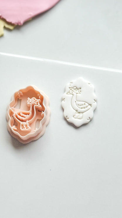 Elio Goose Frame Cutter: Farm Bird with Boots for Polymer Clay