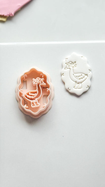 Elio Goose Frame Cutter: Farm Bird with Boots for Polymer Clay
