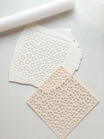 Spring Flower Stencil: Floral Pattern for Polymer Clay