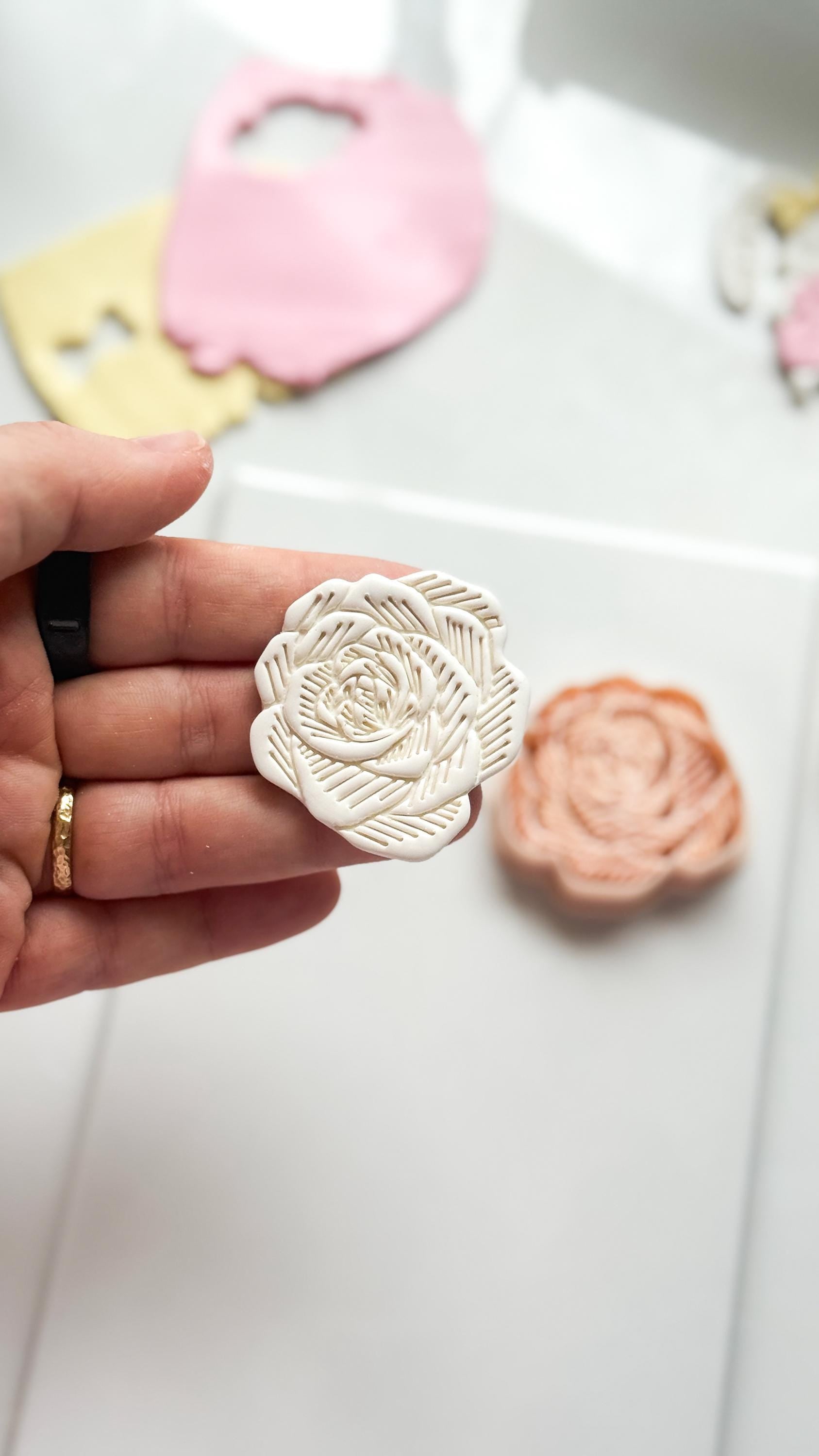Sketch Rose Cutter: Detailed Flower Shape for Polymer Clay