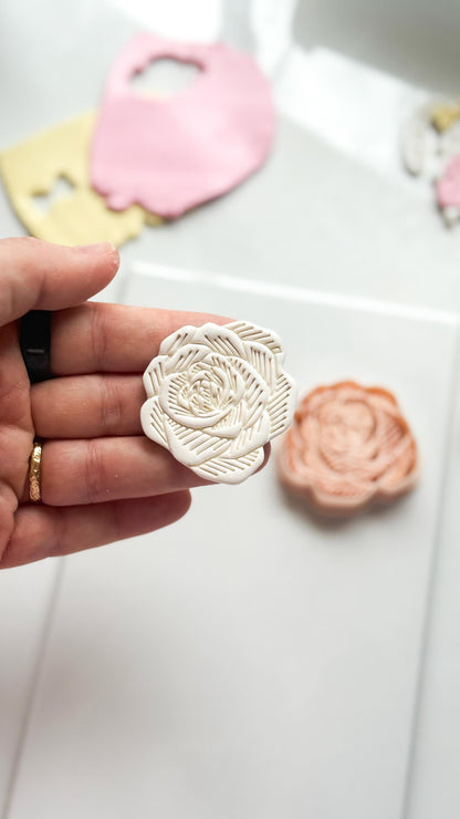 Sketch Rose Cutter: Detailed Flower Shape for Polymer Clay