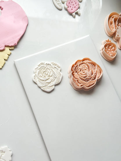 Sketch Rose Cutter: Detailed Flower Shape for Polymer Clay