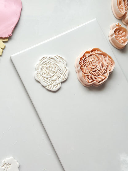 Sketch Rose Cutter: Detailed Flower Shape for Polymer Clay