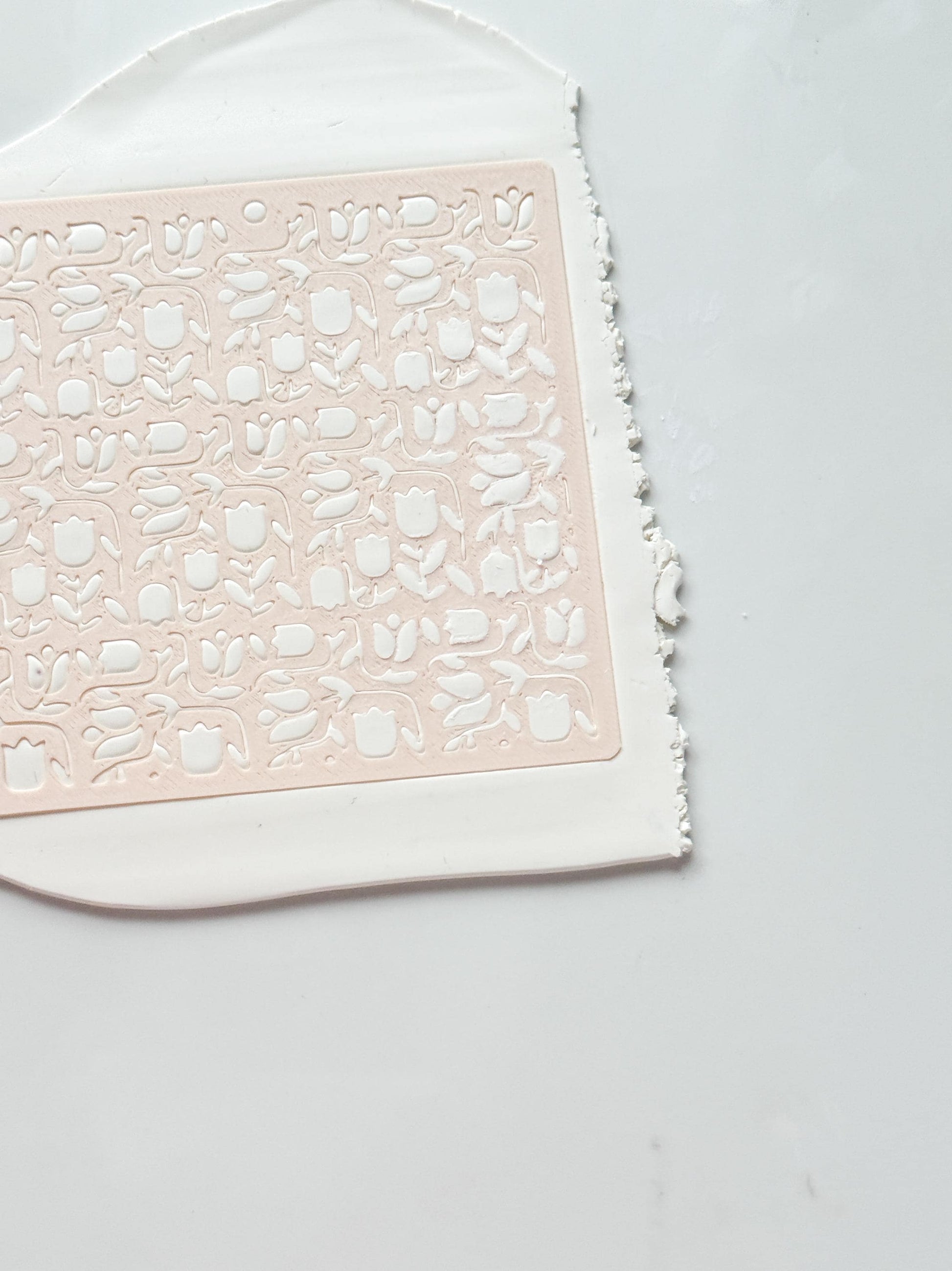 Tulip Dance Stencil: Floral Pattern for Polymer Clay