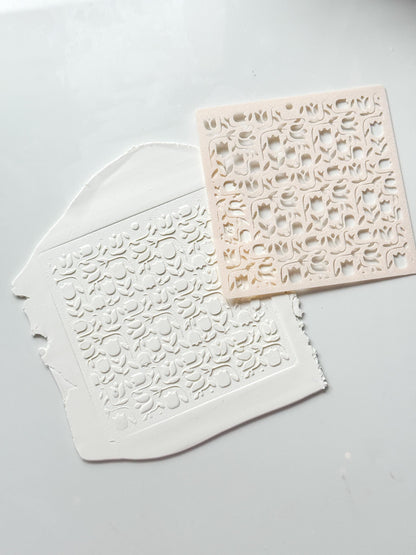 Tulip Dance Stencil: Floral Pattern for Polymer Clay