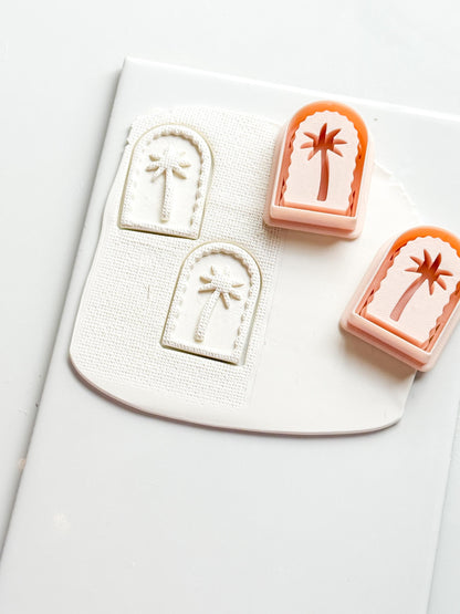 Palm Time Cutter: Deboss & Imprint Tropical Tree Shape for Polymer Clay