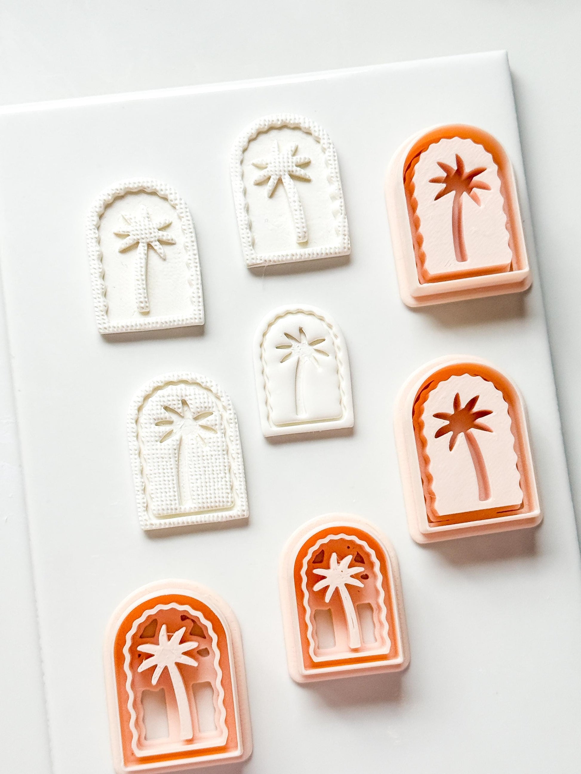 Palm Time Cutter: Deboss & Imprint Tropical Tree Shape for Polymer Clay