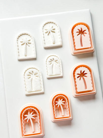 Palm Time Cutter: Deboss & Imprint Tropical Tree Shape for Polymer Clay