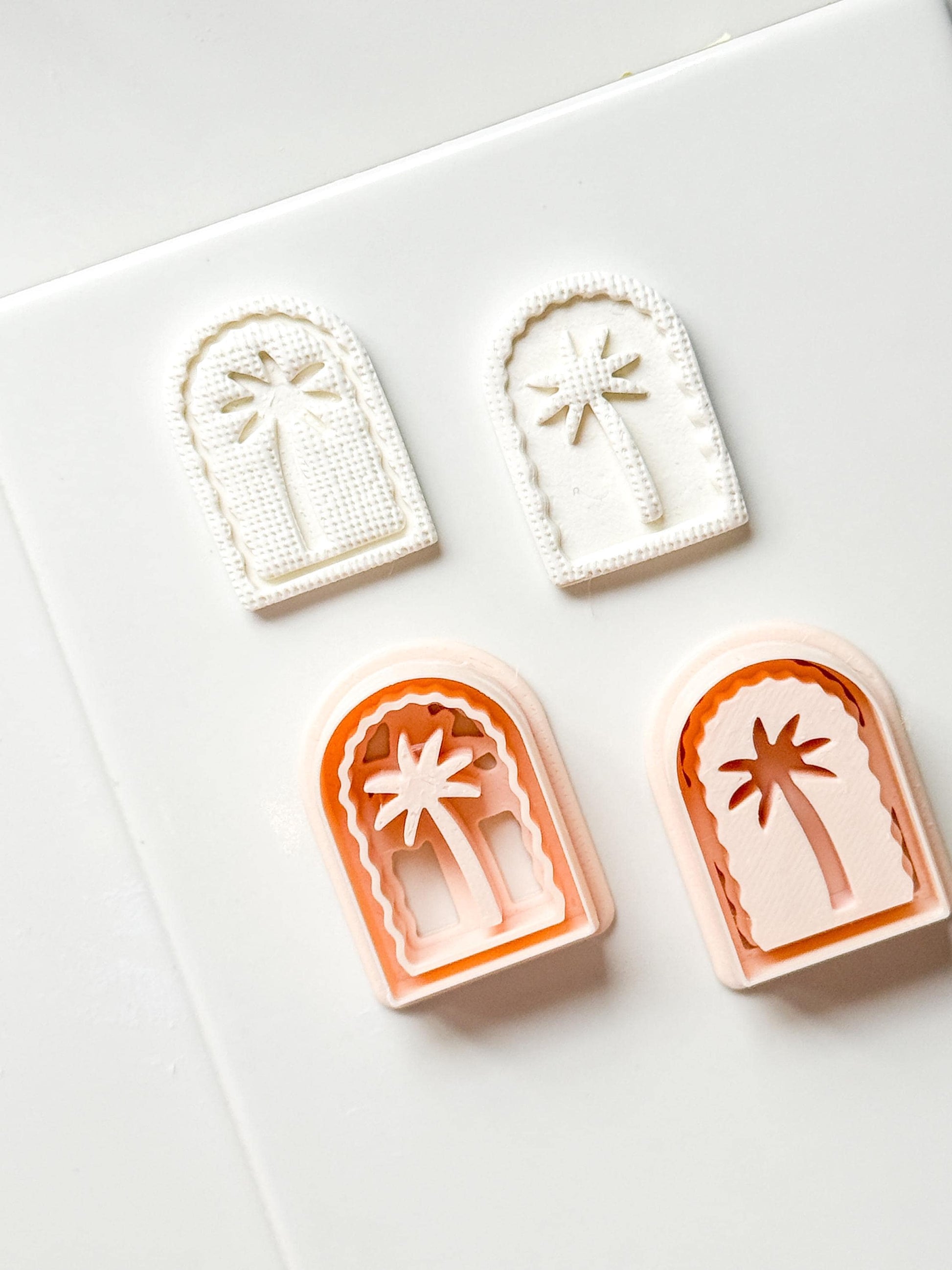 Palm Time Cutter: Deboss & Imprint Tropical Tree Shape for Polymer Clay