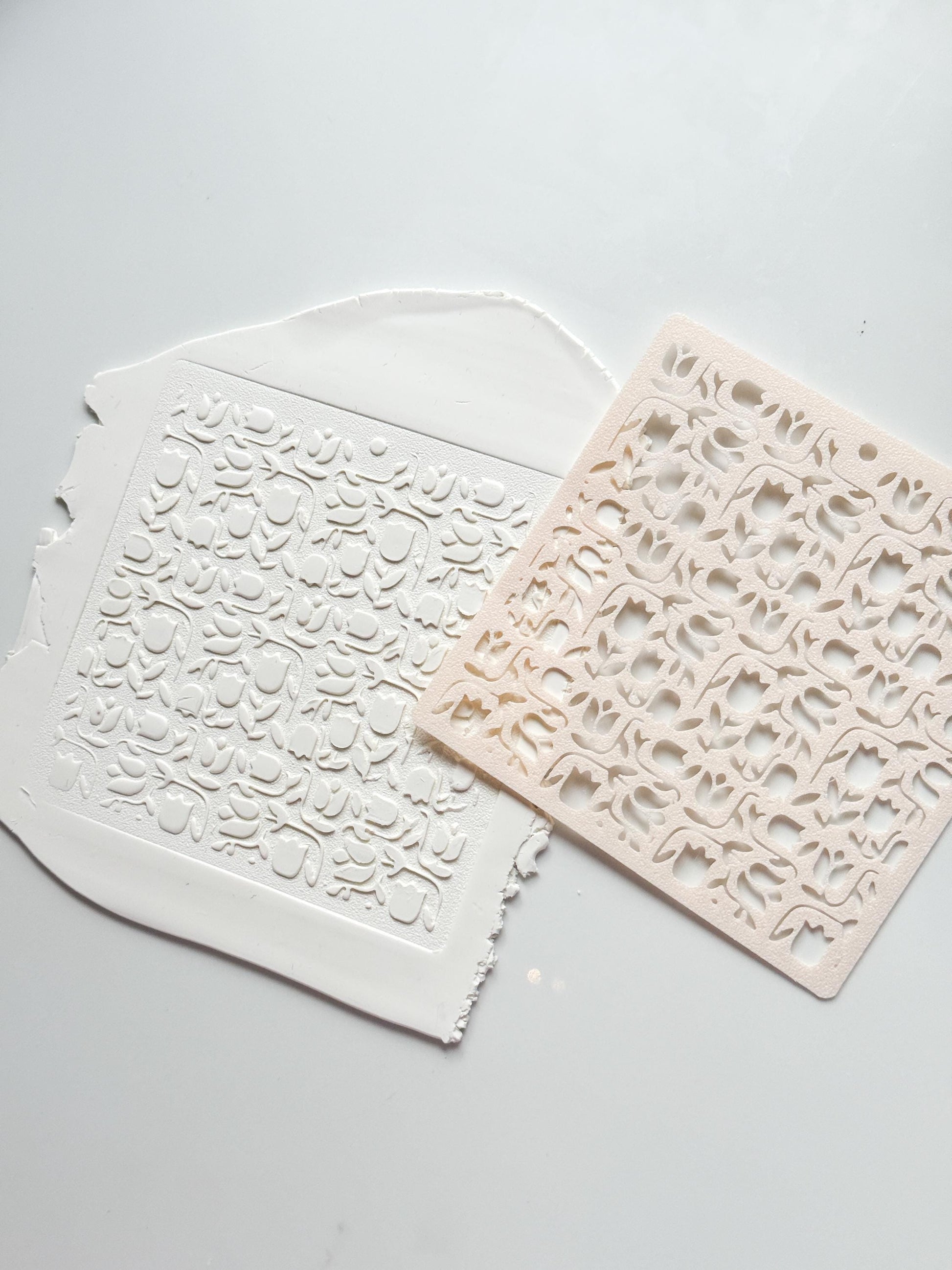 Tulip Dance Stencil: Floral Pattern for Polymer Clay