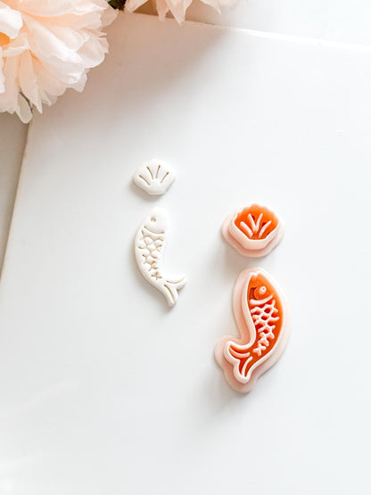 Fishy Set Polymer Clay Cutter: Aquatic Marine Embosser Kit