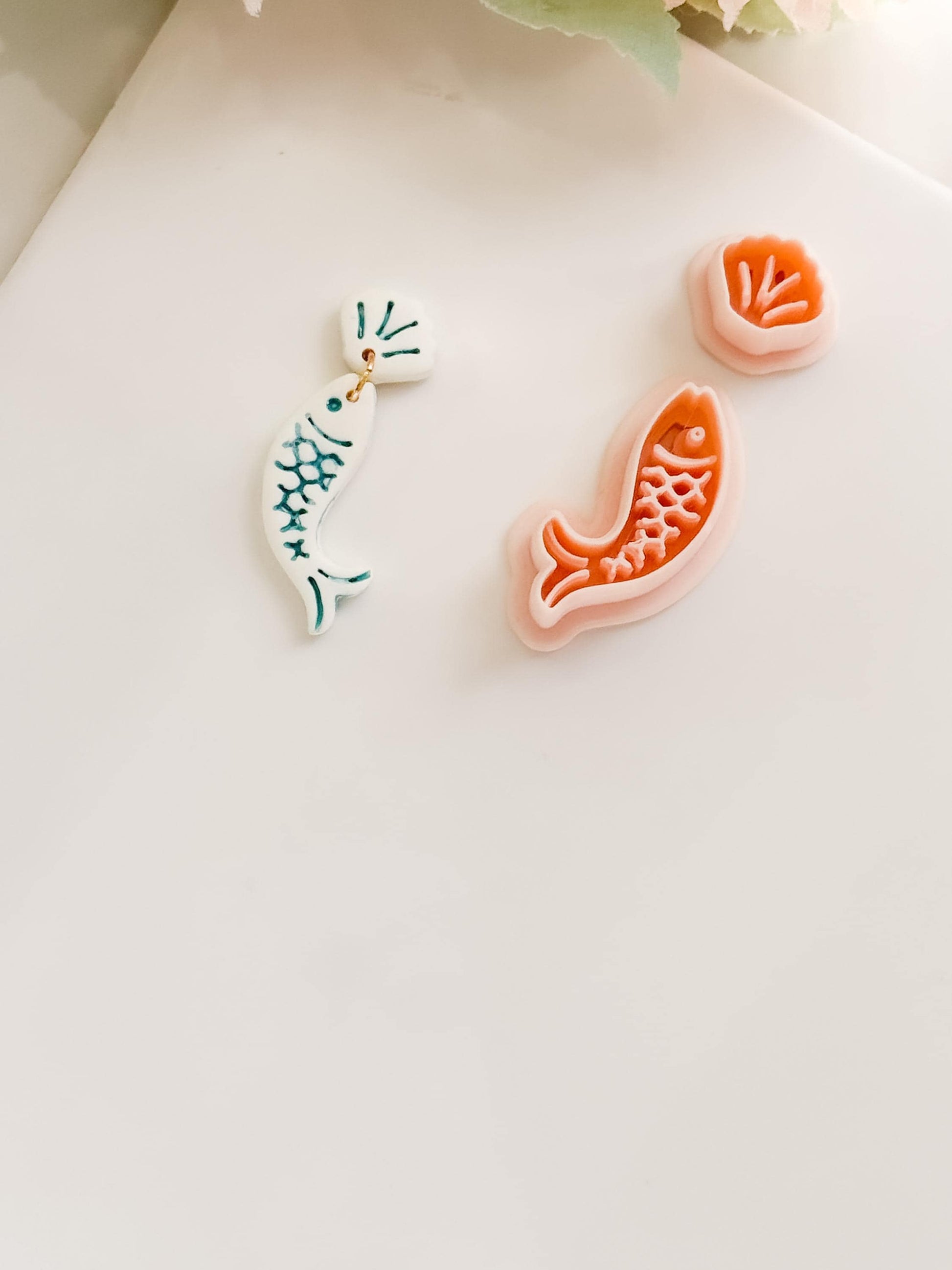 Fishy Set Polymer Clay Cutter: Aquatic Marine Embosser Kit