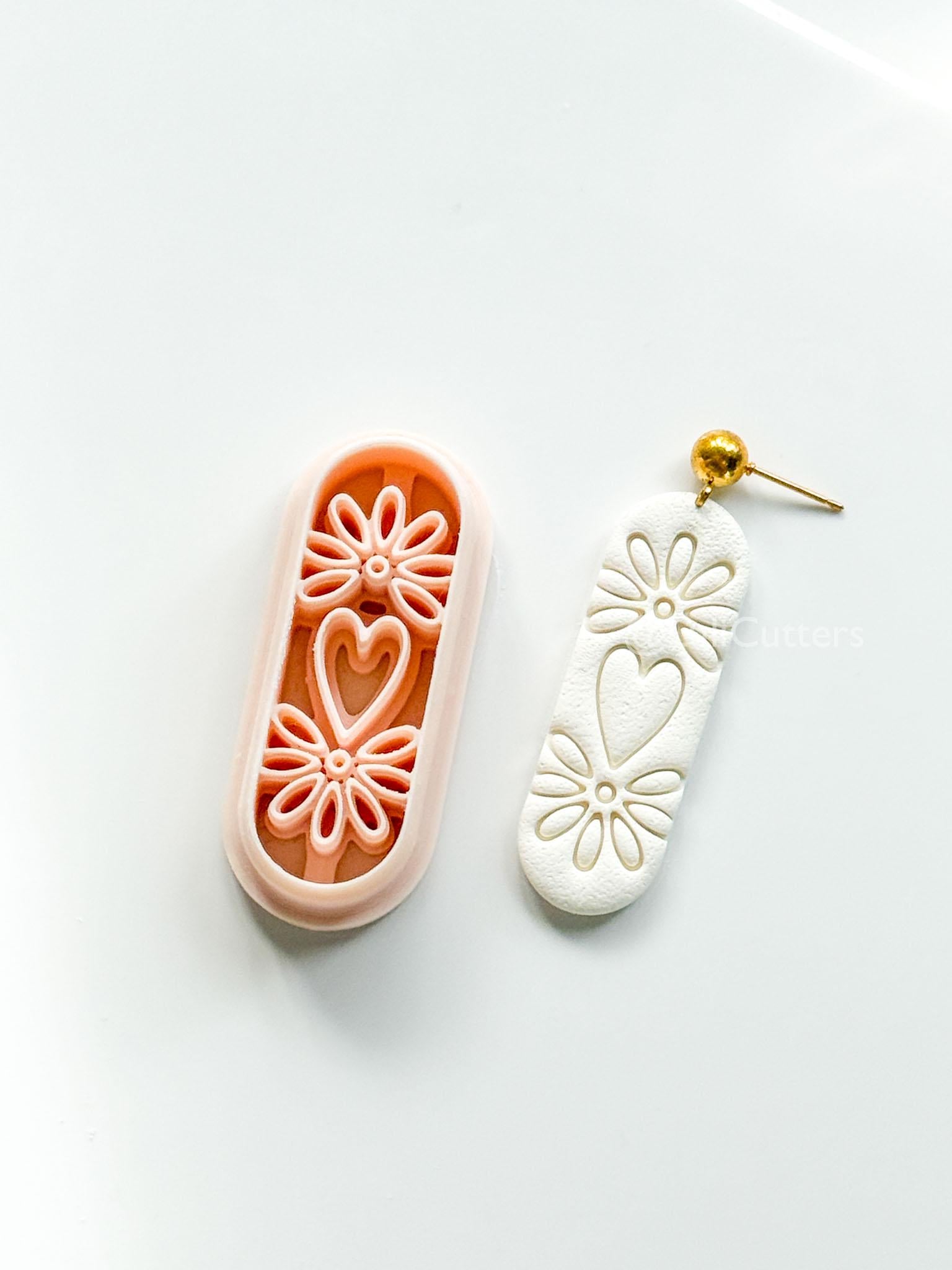 Carmen Floral Bar - polymer clay earring cutter