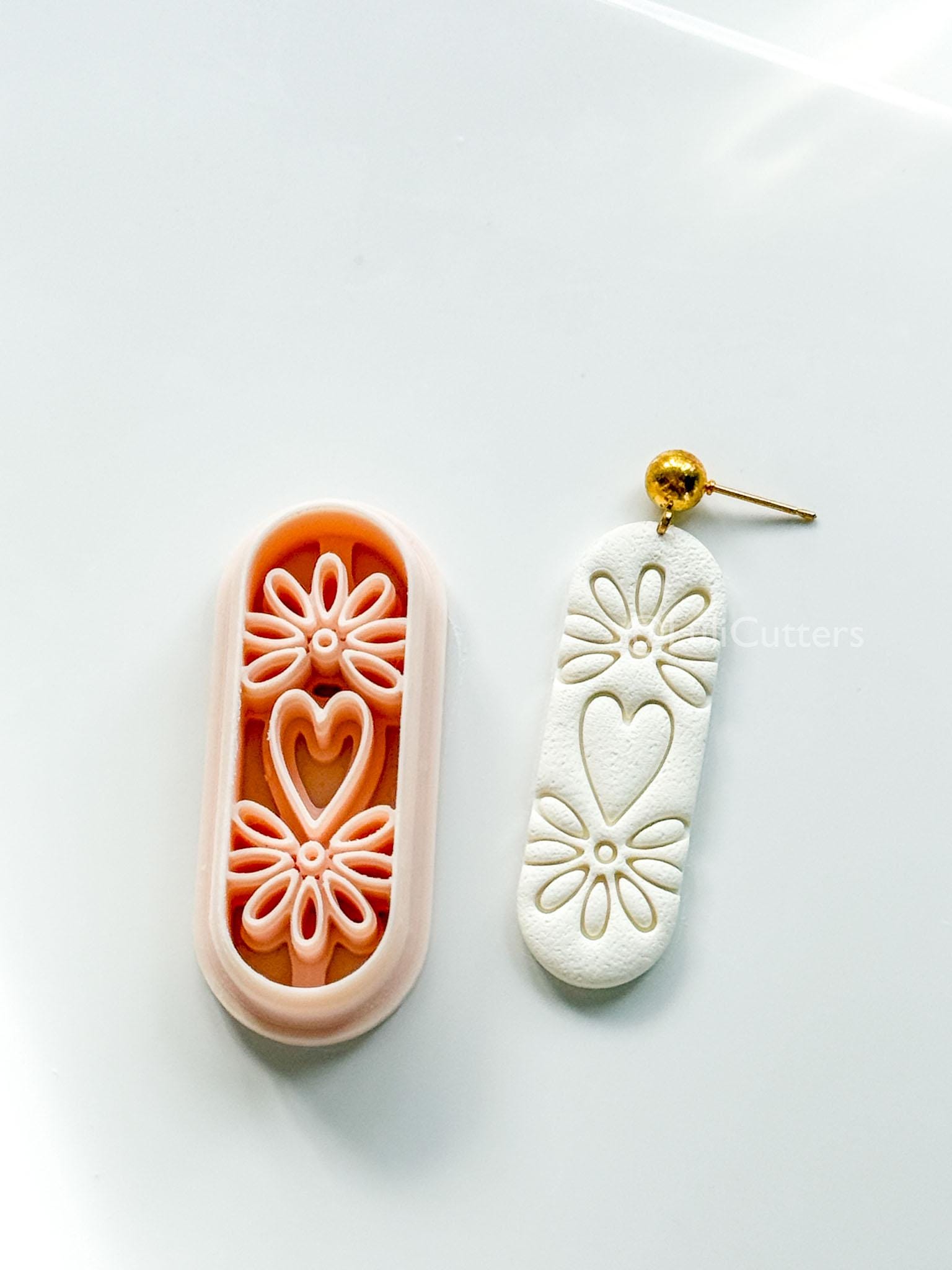 Carmen Floral Bar - polymer clay earring cutter