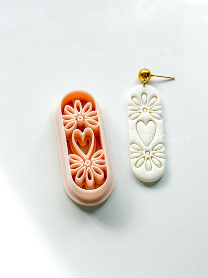 Carmen Floral Bar - polymer clay earring cutter