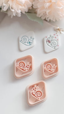 Tiny Snail Polymer Clay Cutter: Embossing Flower Detail Animal Jewelry Tool