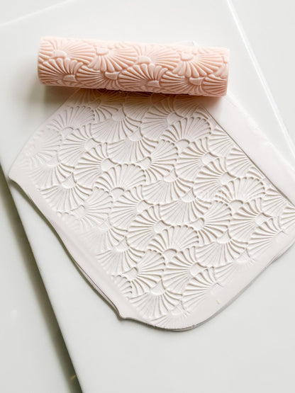 Talavera Rollers: Emboss & Deboss Floral Fan Texture for Polymer Clay