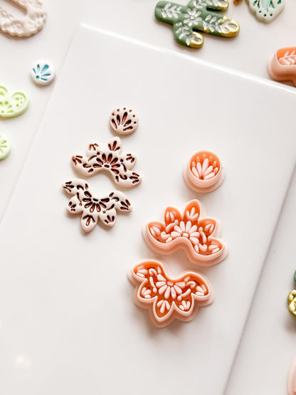 Talavera Cruz Clay Cutter: Floral Fan Shape for Polymer Clay