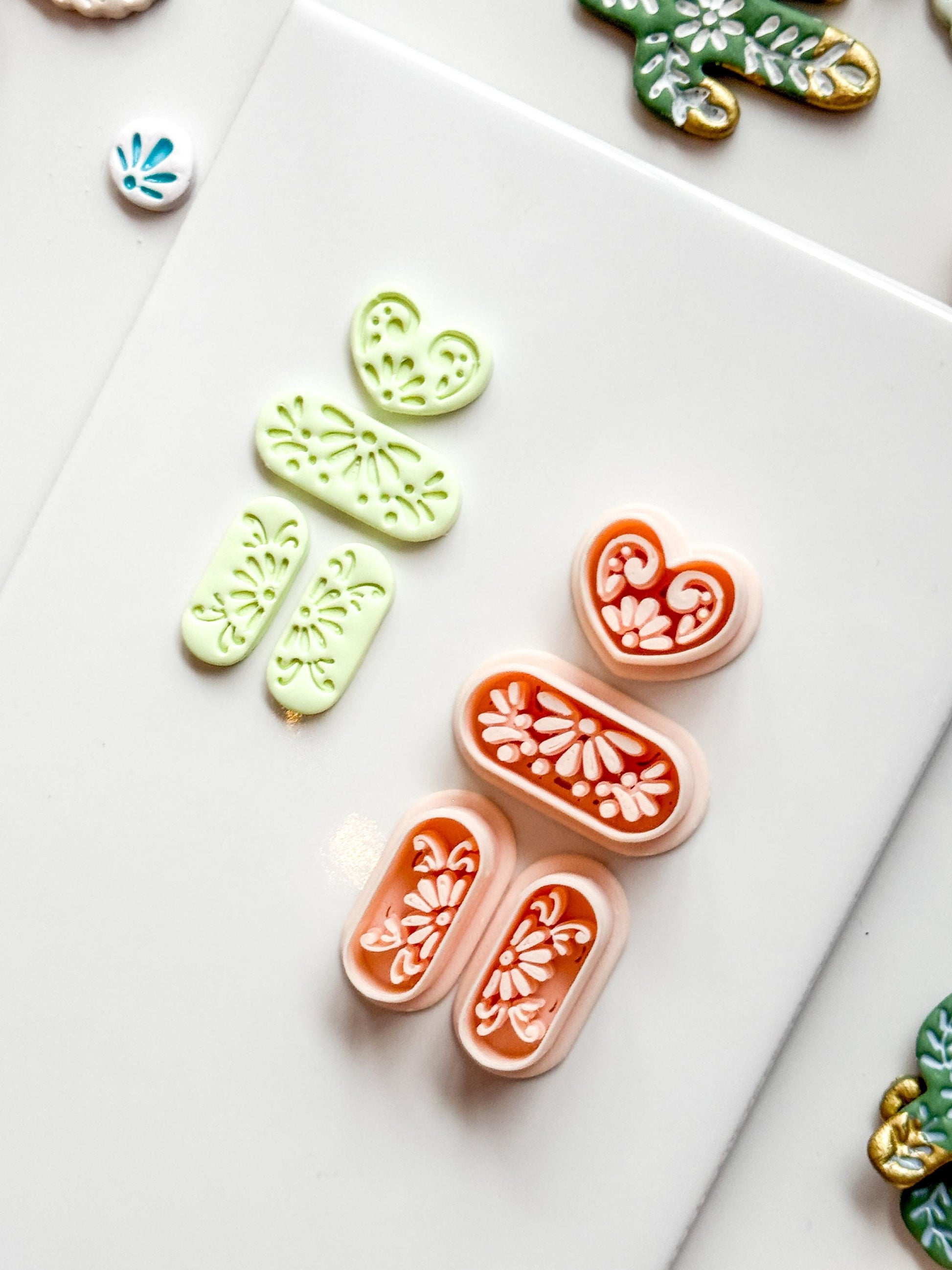 Talavera Amora Clay Cutter: Heart Floral Shape for Polymer Clay