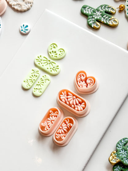 Talavera Amora Clay Cutter: Heart Floral Shape for Polymer Clay