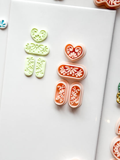 Talavera Amora Clay Cutter: Heart Floral Shape for Polymer Clay